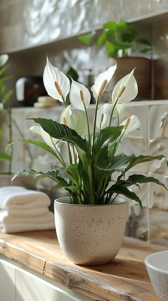 Plantas-de-interior-que-purificam-o-ar-e-que-suportam-pouca-luz. Lírio da Paz.