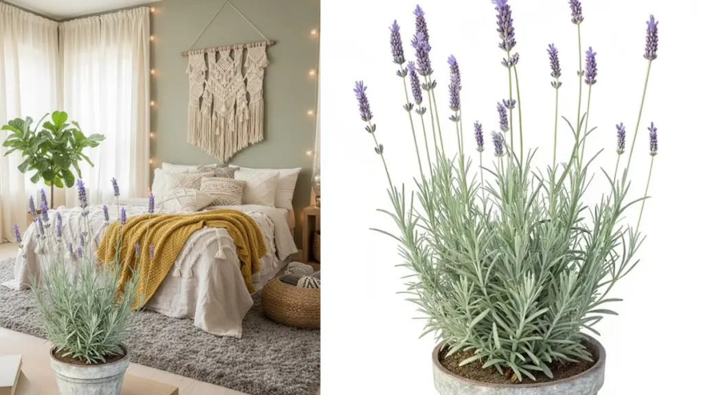 Lavanda como melhores plantas para quarto estilo Boho.